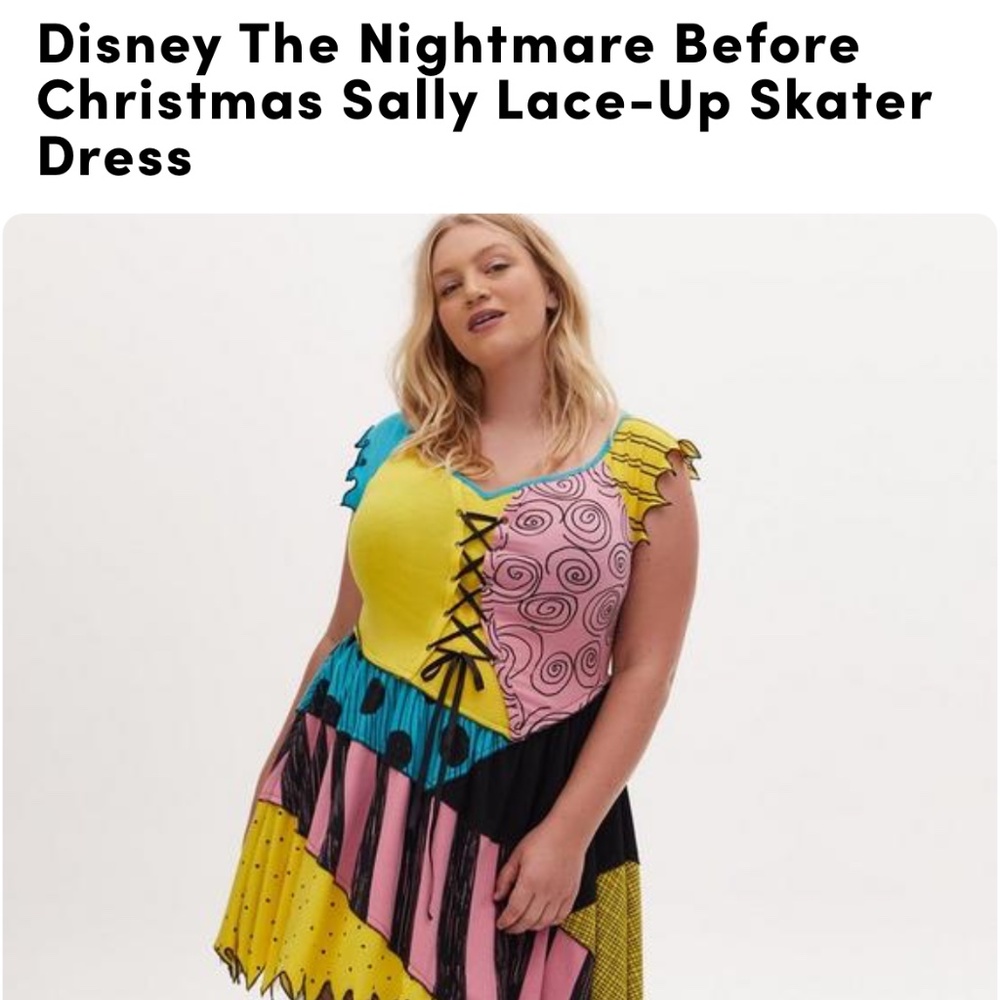 Disney Torrid Sally Nightmare Before Christmas Skater Dress